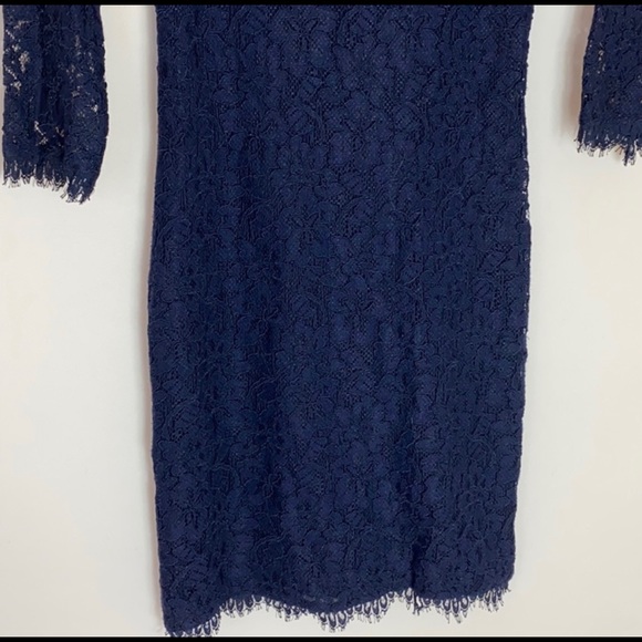 Diane von Furstenberg Zarita navy lace dress size 2 - Picture 4 of 8